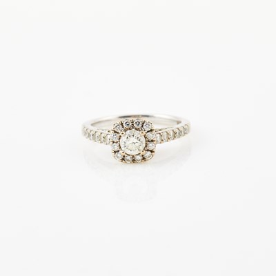 Lot 295 - Diamond Engagement Ring, 13 diamonds, center stone about 0.50 ct., 12 diamonds about 0.35 ct.,      14K 2 dwt.