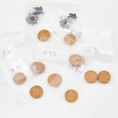 Lot 305 - 20 Foreign Gold Coins: French Lucky Angel, 20 Francs--2-1876, 1877, 4-1878, 1891, 3-1893, 1894,     4-1896, 1897 and 3-1898