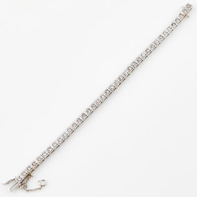 Lot 313 - Diamond Tennis Bracelet, 38 diamonds about 3.50 cts., 14K 11 dwt.