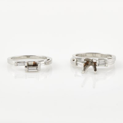 Lot 365 - Two Diamond Rings, Platinum 8 dwt., stone missing