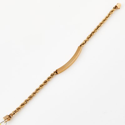 Lot 376 - Gold ID Bracelet, 14K 6 dwt.