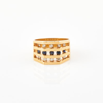 Lot 379 - Diamond and Stone Ring, 14K 4 dwt. all