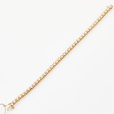 Lot 396 - Diamond Tennis Bracelet, 41 diamonds about 4.50 cts., 14K 9 dwt.