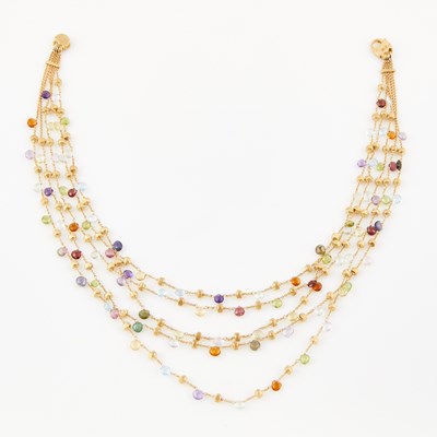Lot 407 - Gold and Stone Necklace, 18K 31 dwt. all, bears signature Marco Bicego