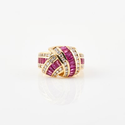 Lot 414 - Diamond and Stone Ring, 48 diamonds about 0.75 ct., 14K 5 dwt. all