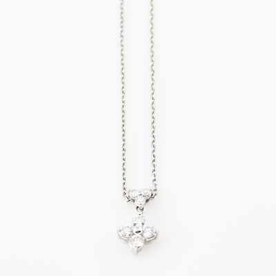Lot 422 - Diamond Necklace, 7 diamonds about 0.30 ct., Platinum 2 dwt.
