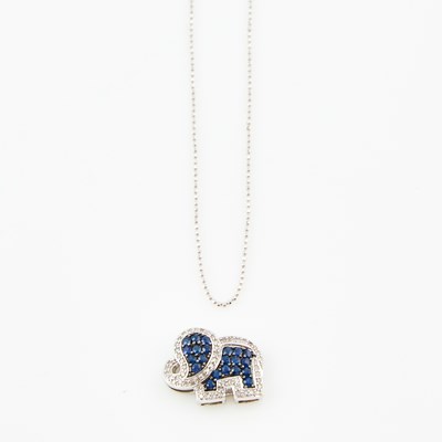 Lot 429 - Diamond and Stone Pendant and Gold Neck Chain, 14K 3 dwt. all