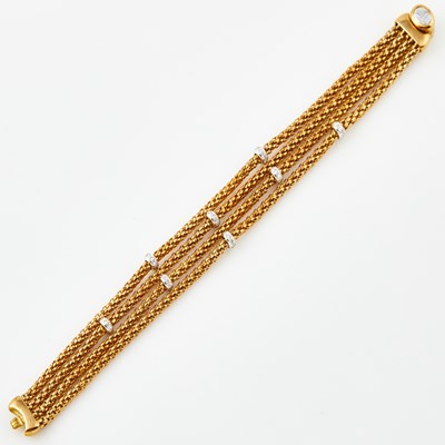 Lot 432 - Diamond Flexible Bracelet, 64 diamonds about .80 ct., 18K 22 dwt.