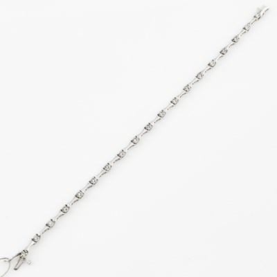 Lot 443 - Diamond Flexible Bracelet, Platinum 9 dwt.