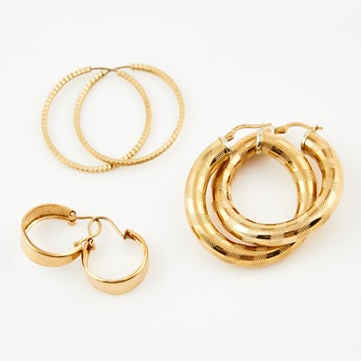 Lot 449 - Six Gold Earrings, 18K 9 dwt.