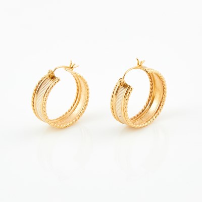 Lot 458 - Two Gold Earrings, 14K 3 dwt.