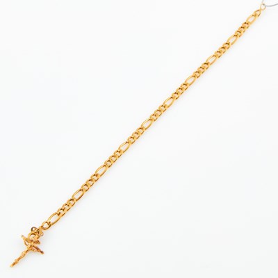 Lot 459 - Gold Flexible Bracelet with charm attached, 18K and 14K 3 dwt. all