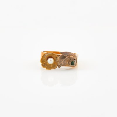 Lot 461 - Gold, Bead and Stone Ring, 18K 1 dwt. all