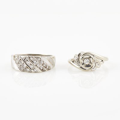 Lot 472 - Two Diamond Rings, 14K 4 dwt.