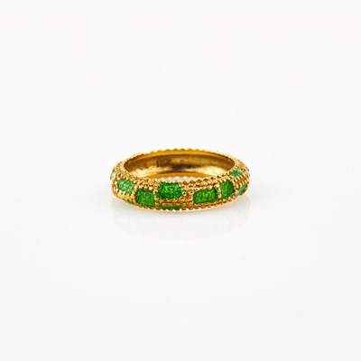 Lot 475 - Gold and Enamel Ring, 18K 2 dwt. all, bears signature Cartier
