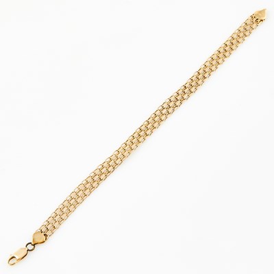 Lot 484 - Gold Flexible Bracelet, 14K 6 dwt., damaged