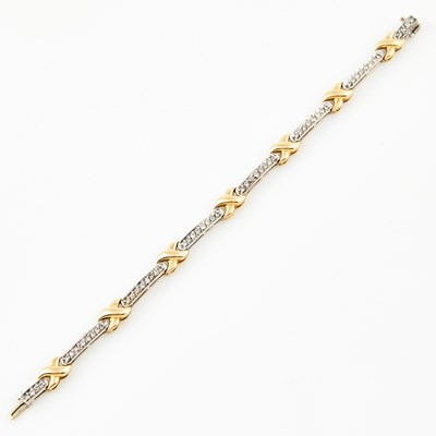 Lot 488 - Diamond Flexible Bracelet, 56 diamonds about 1.50 cts., 14K 9 dwt.