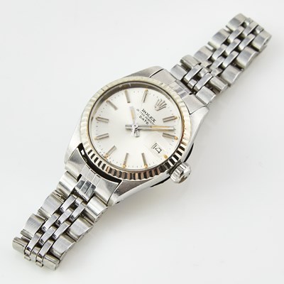Lot 490 - Ladys Metal Bracelet Watch, 28 Jewels, Rolex 28mm