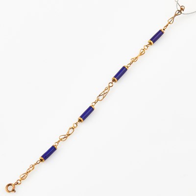 Lot 494 - Gold and Stone Flexible Bracelet, 18K 5 dwt. all, damaged