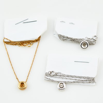Lot 495 - Three Diamond Necklaces, 14K 2 dwt.