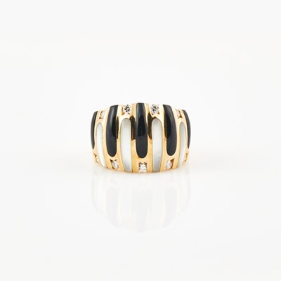 Lot 508 - Diamond and Stone Ring, 14K 6 dwt. all