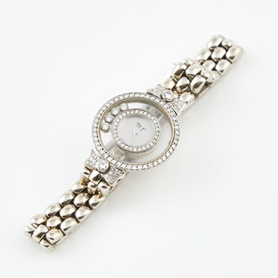 Lot 526 - Diamond Bracelet Watch, 111 diamonds about 0.95 ct., Chopard, 14K 34 dwt. all
