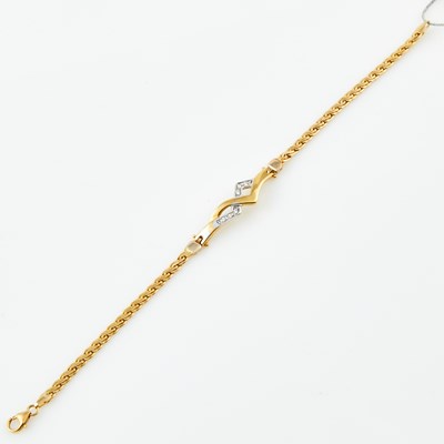 Lot 548 - Gold and Stone Flexible Bracelet, 18K 4 dwt. all