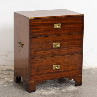 Lot 8 - Mahogany Campaign Style Bedside Chest
