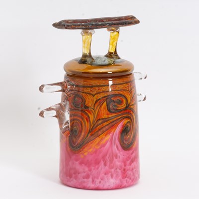Lot 56 - Henry Levine for Thorn Ridge Studios Hand-Blown Glass Lidded Jar