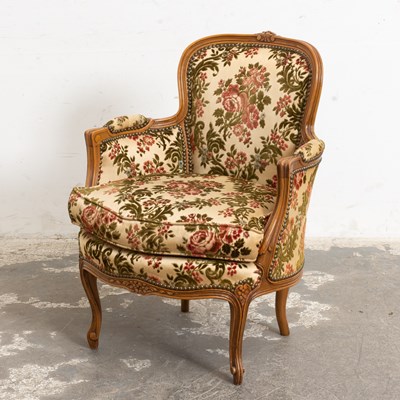 Lot 14 - Louis XV Style Floral Upholstered Bergere