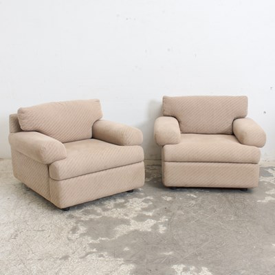 Lot 18 - Pair of Contemporary Grey Club Chairs