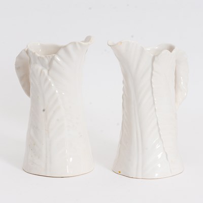 Lot 36 - Pair of Ceramic Leaf-Form Pitchers