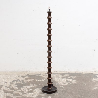 Lot 88 - Mid Century Carved Wood Floor Lamp