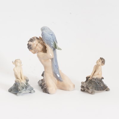 Lot 49 - Group of Three Royal Copenhagen Faun Figurines