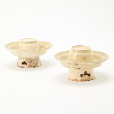Lot 166 - A Pair of Chinese Glazed Ceramic Cup Stands