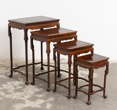 Lot 71 - Nest of Four Chinese Hardwood Occasional Tables