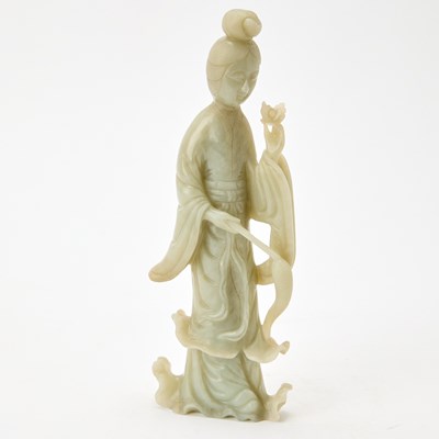 Lot 63 - A Chinese Celadon Jade Figure of a Meiren