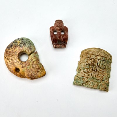 Lot 28 - Three Chinese Archaistic Jade Carvings