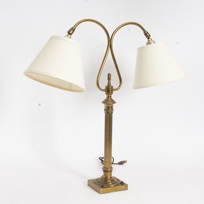 Lot 147 - Brass Twin-Arm Table Lamp