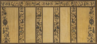 Lot 232 - Continental Framed Silk Panel