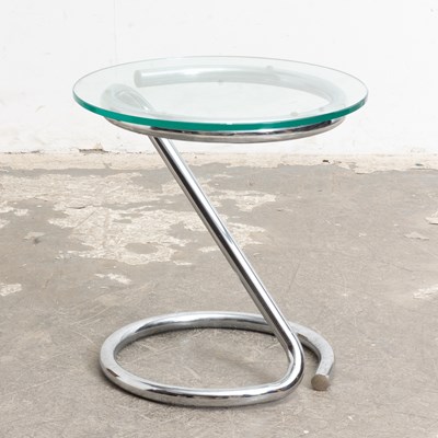 Lot 174 - Mid Century Modern Glass and Chrome Side Table