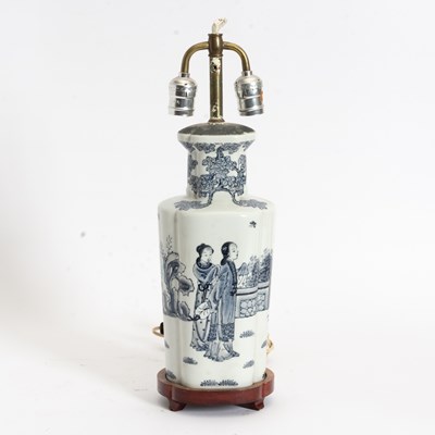 Lot 142 - Chinese Blue and White Ceramic Lamp