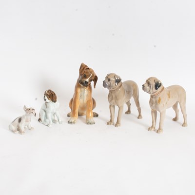 Lot 141 - Group of Five Porcelain Dogs
