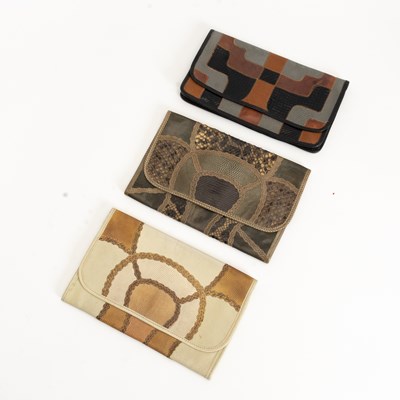 Lot 107 - Group of Three Carlos Falchi Leather Clutches