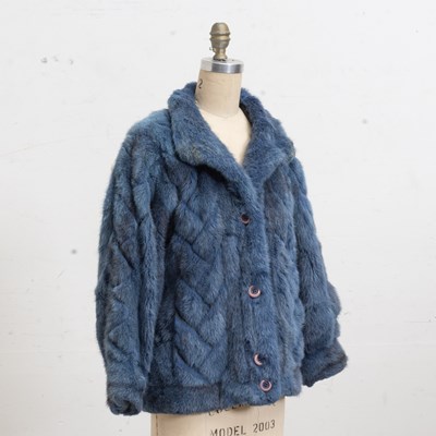 Lot 98 - Christian Dior Blue Fur Jacket