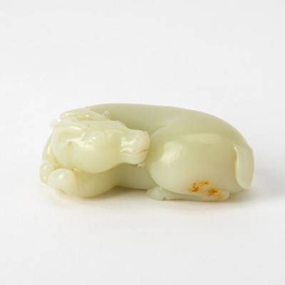 Lot 68 - A Fine Chinese Celadon Jade Deer