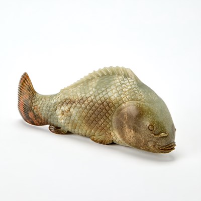 Lot 65 - A Chinese Celadon Jade Carp
