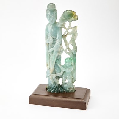 Lot 72 - A Chinese Jadeite Figural Group