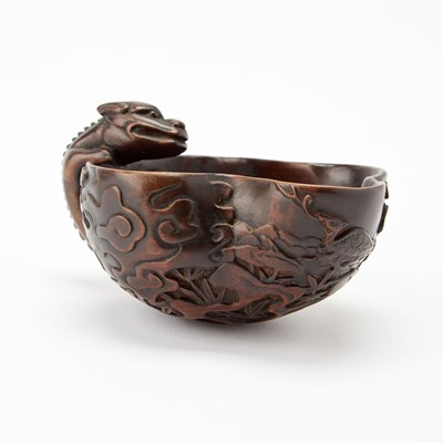 Lot 384 - A Chinese Carved Boxwood Cup