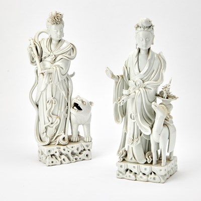 Lot 231 - Two Chinese Dehua Porcelain Figures of Guanyin